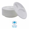 Boardwalk Hi-Impact Plastic Dinnerware, Plate, 10", 3 Compartments, White, PK500 PLTHIPS10WH3